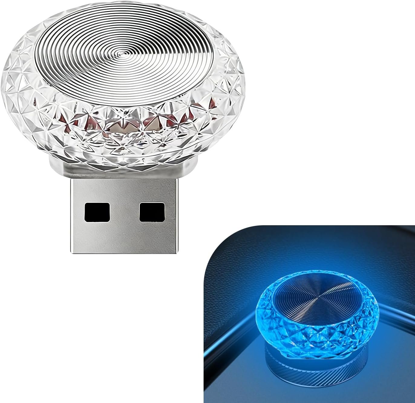 1 PC USB LED Car Interior Atmosphere Lamp, Plug and
