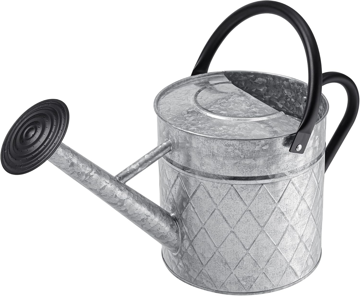 1.75 Gallon Outdoor Galvanized Metal Watering Can for Garden Plants,