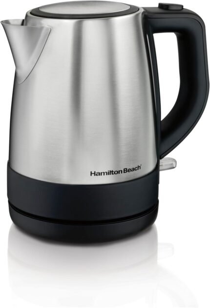 Hamilton Beach Electric Tea Kettle, Water Boiler & Heater, 1 L, Cordless, Auto-Shutoff & Boil-Dry Protection, Stainless Steel (40998)
