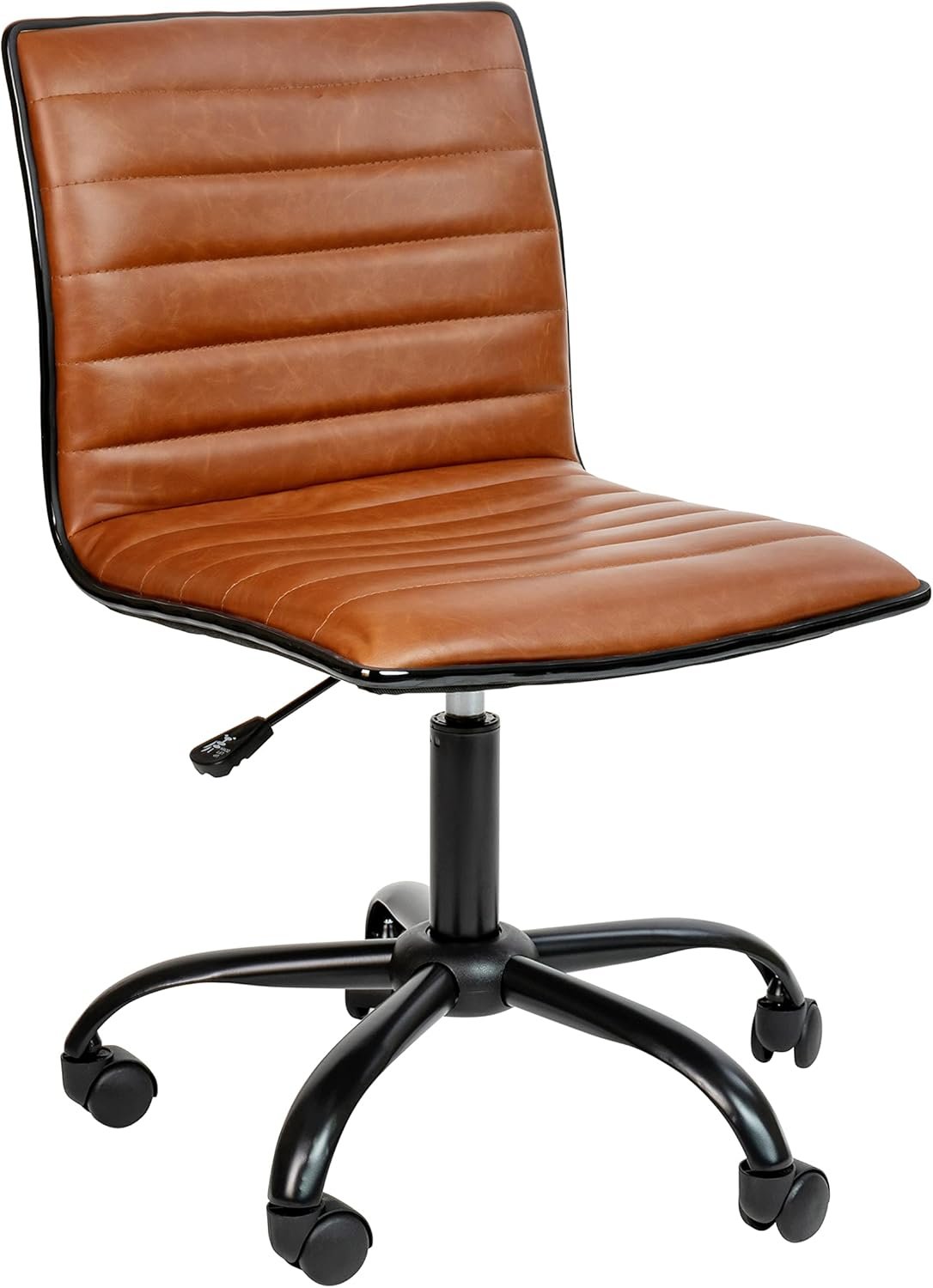 Flash Furniture Alan Low-Back Ribbed Upholstered Vinyl Swivel Desk Chair