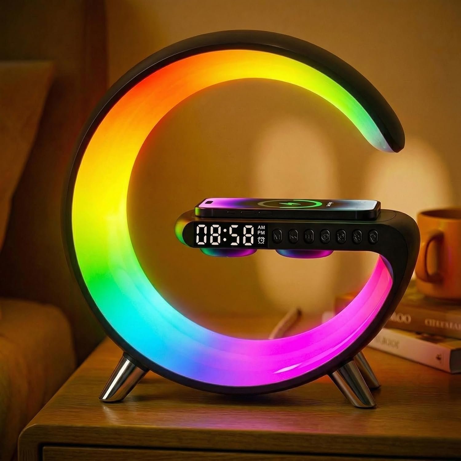 LeeNabao 5-in-1 Smart Bedside Lamp with Bluetooth Speaker & APP