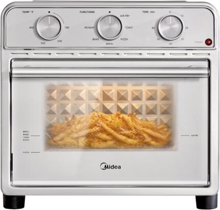 Midea Neo Air Fryer Toaster Oven Combo with Air Fry, Toast, Pizza, Broil, Bake, and Reheat Functions, 21.1 Quarts, Stainless Steel
