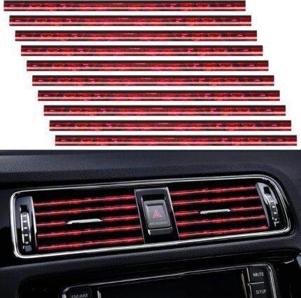 20 Pieces Universal Car Air Conditioner Vent Trim Decoration Strip Accessories, Waterproof Flexible Shiny Auto Car Interior Accessories for All Air Vent Outlet