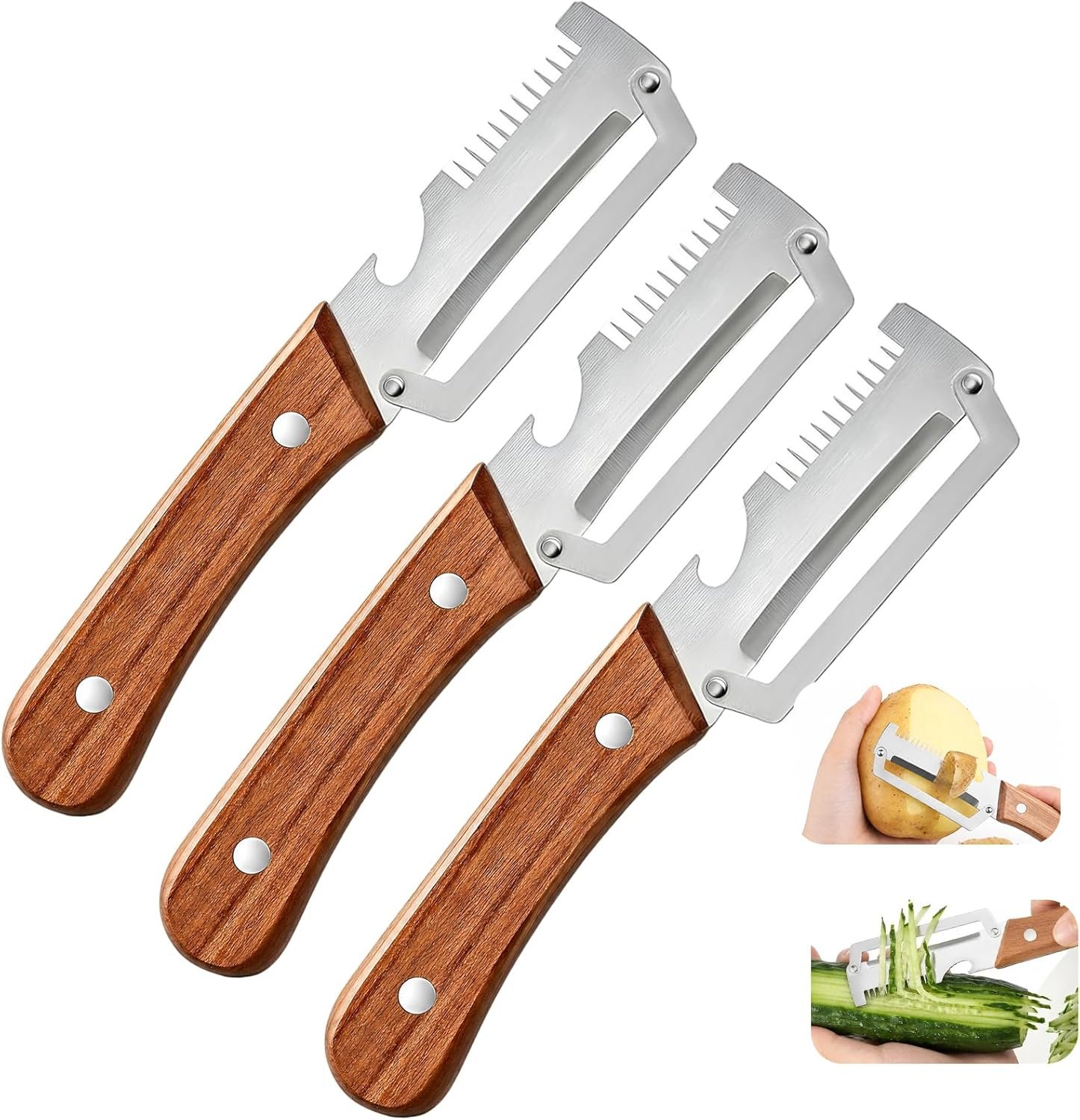 3PCS Multi-Functional Kitchen Peeler, 3 in 1 Premium Vegetable Peeler