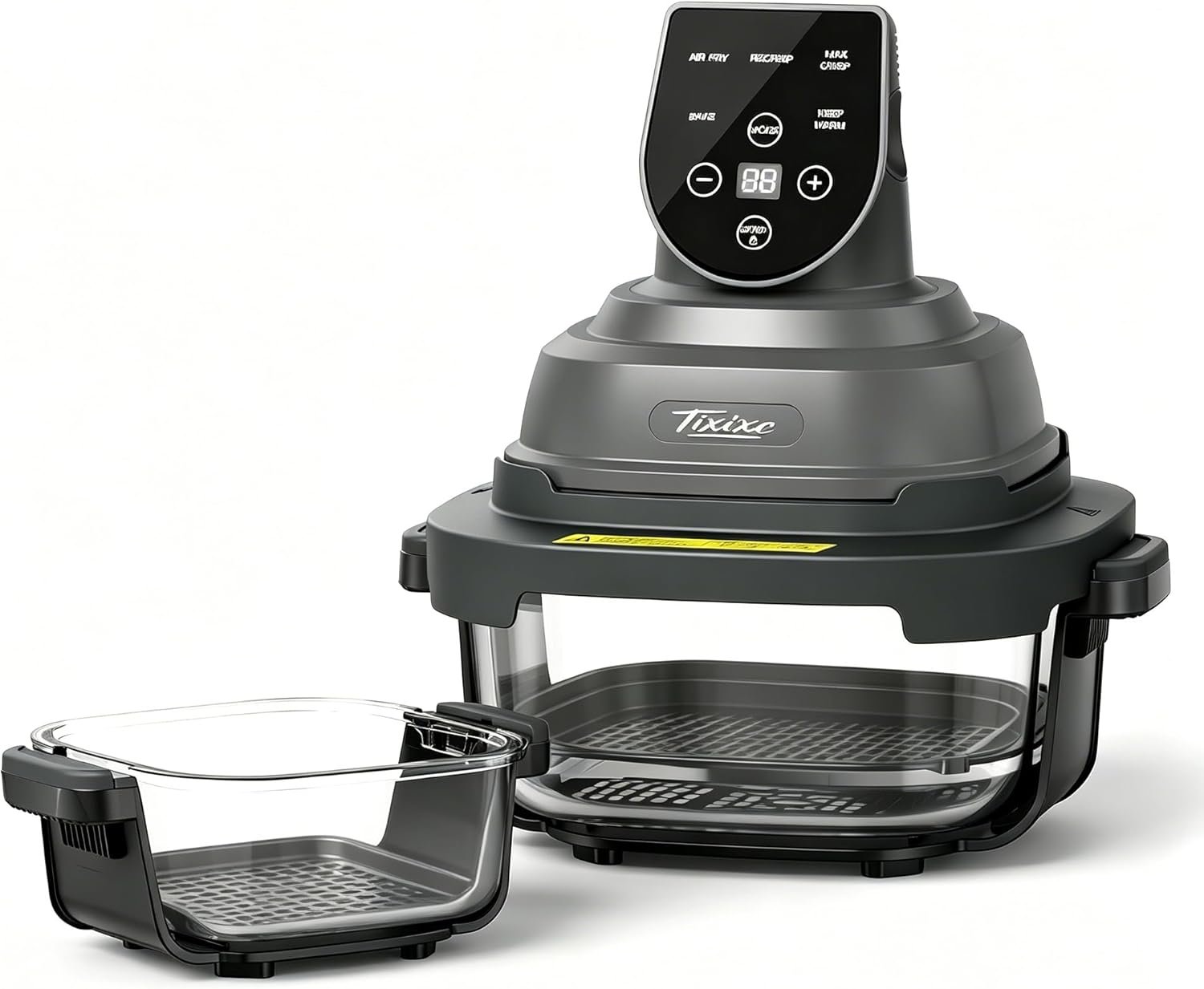 5-in-1 Glass Air Fryer for Healthy Oil-Free Cooking, Portable 1500W