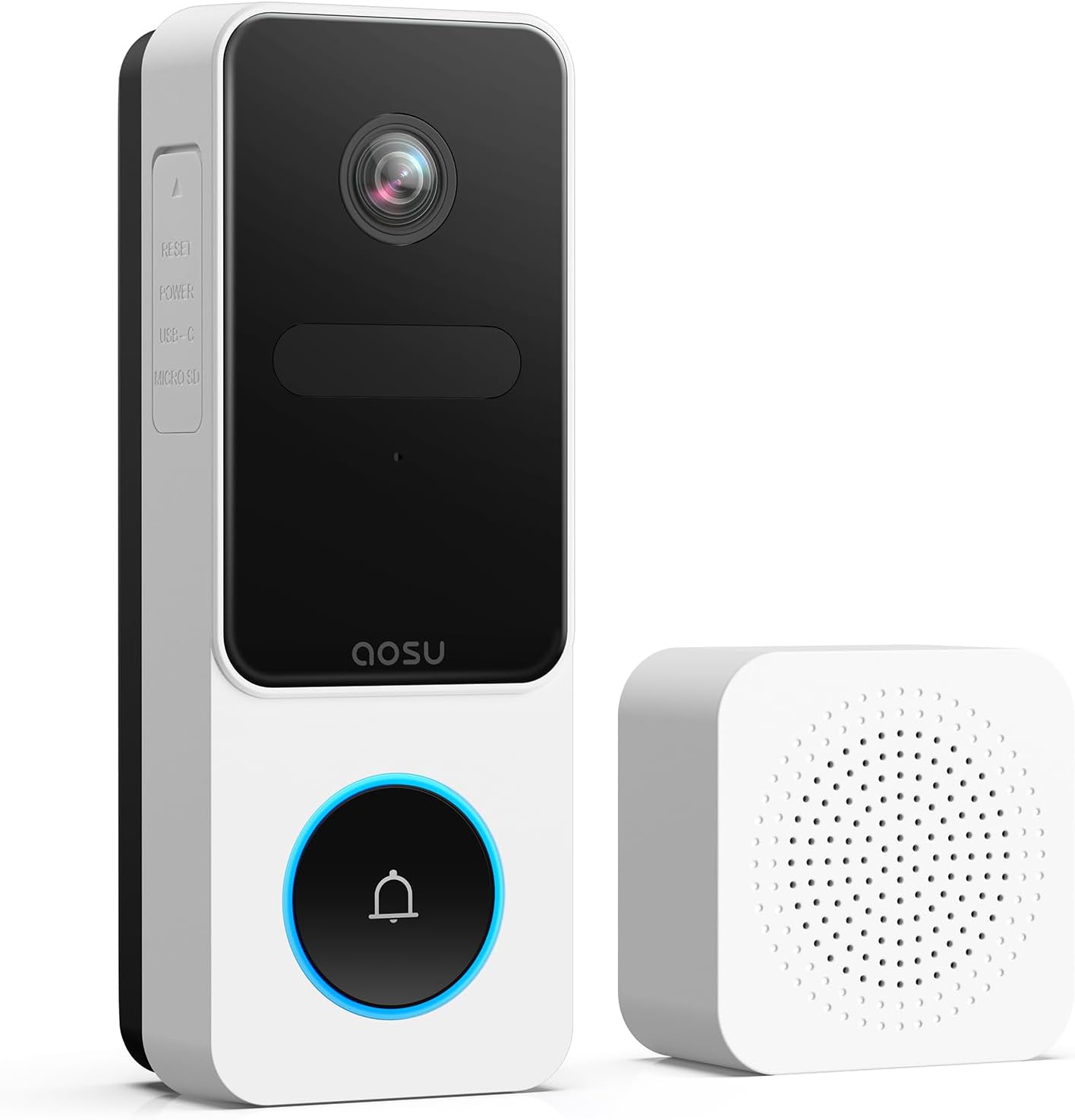 AOSU Wireless Doorbell Camera, 170° Ultra Wide Viewing Angle, Intelligent