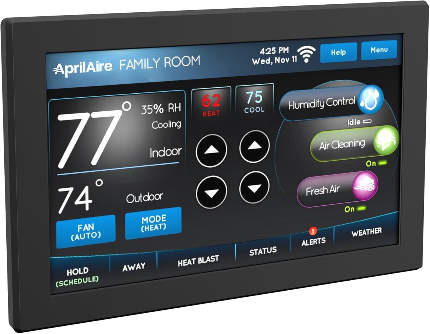 AprilAire 8920W Wi-Fi Programmable Color Touchscreen Thermostat with IAQ Control;
