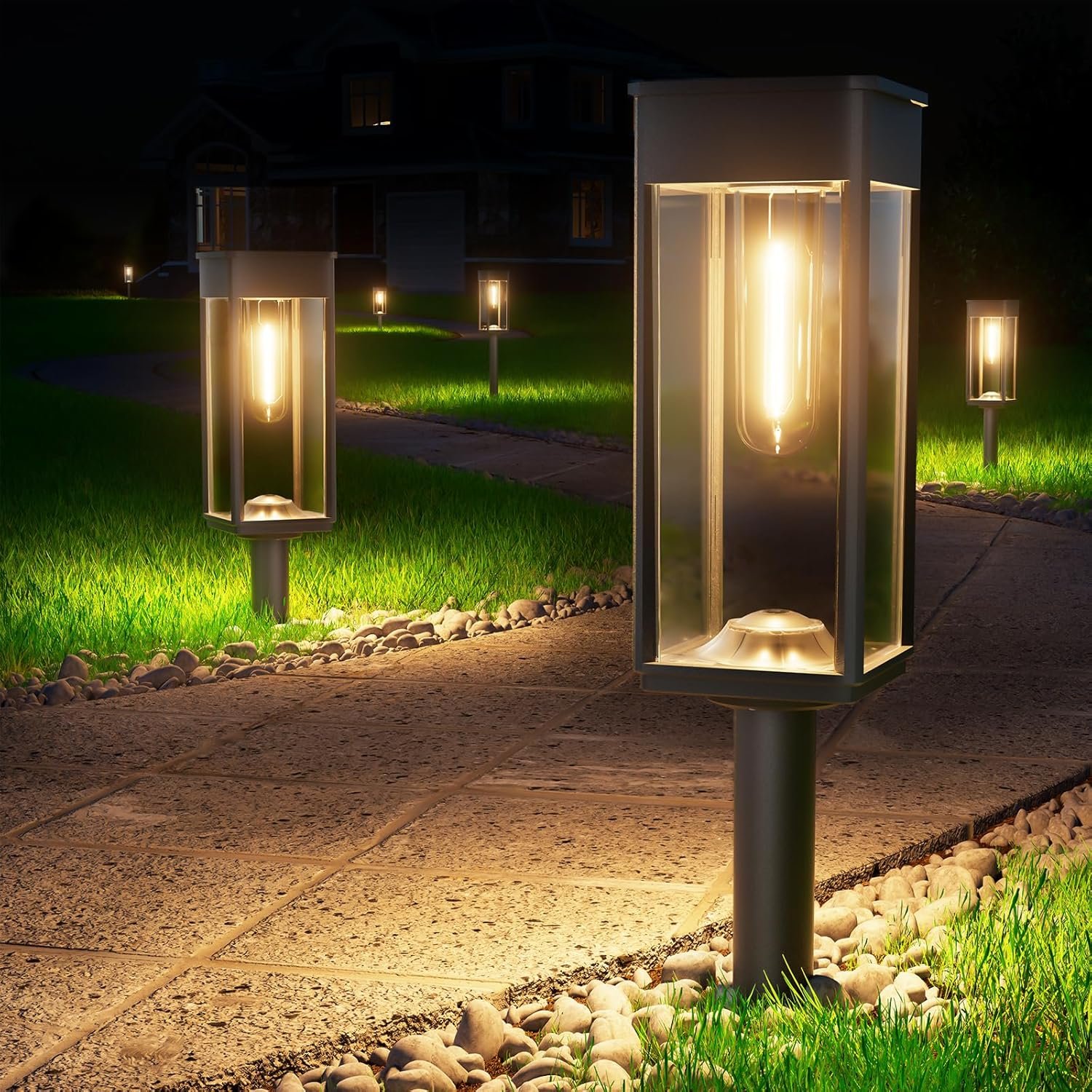 BITPOTT Bright Solar Pathway Lights Outdoor Waterproof IP65, 8 Pack