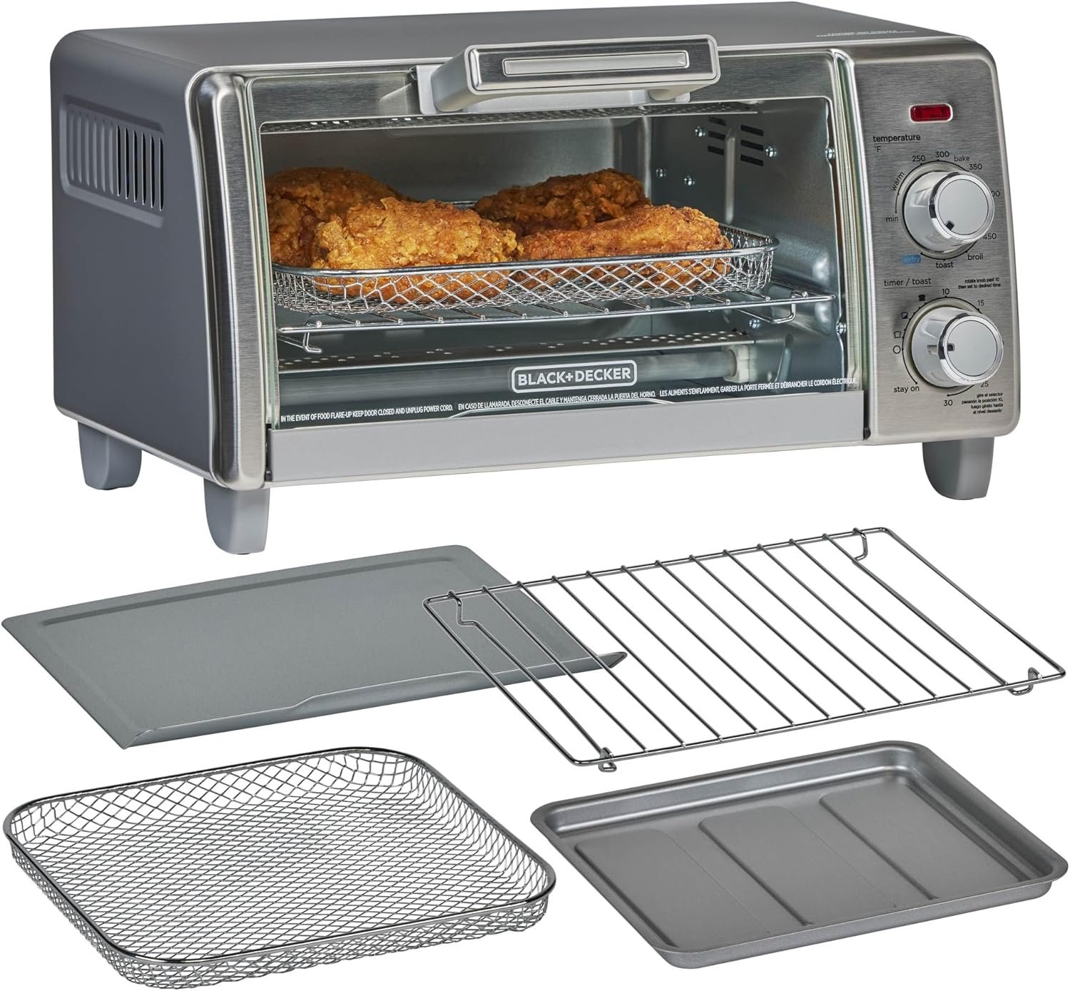 BLACK+DECKER Crisp 'N Bake Air Fry Countertop Convection Toaster Oven,