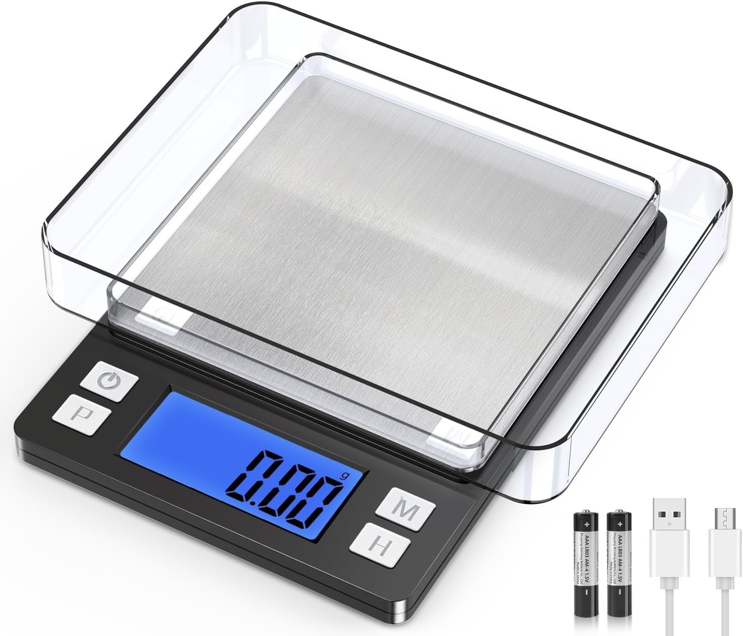 BOMATA 0.01g Small Digital Gram Scale, USB Rechargeable, Upgraded 1kg