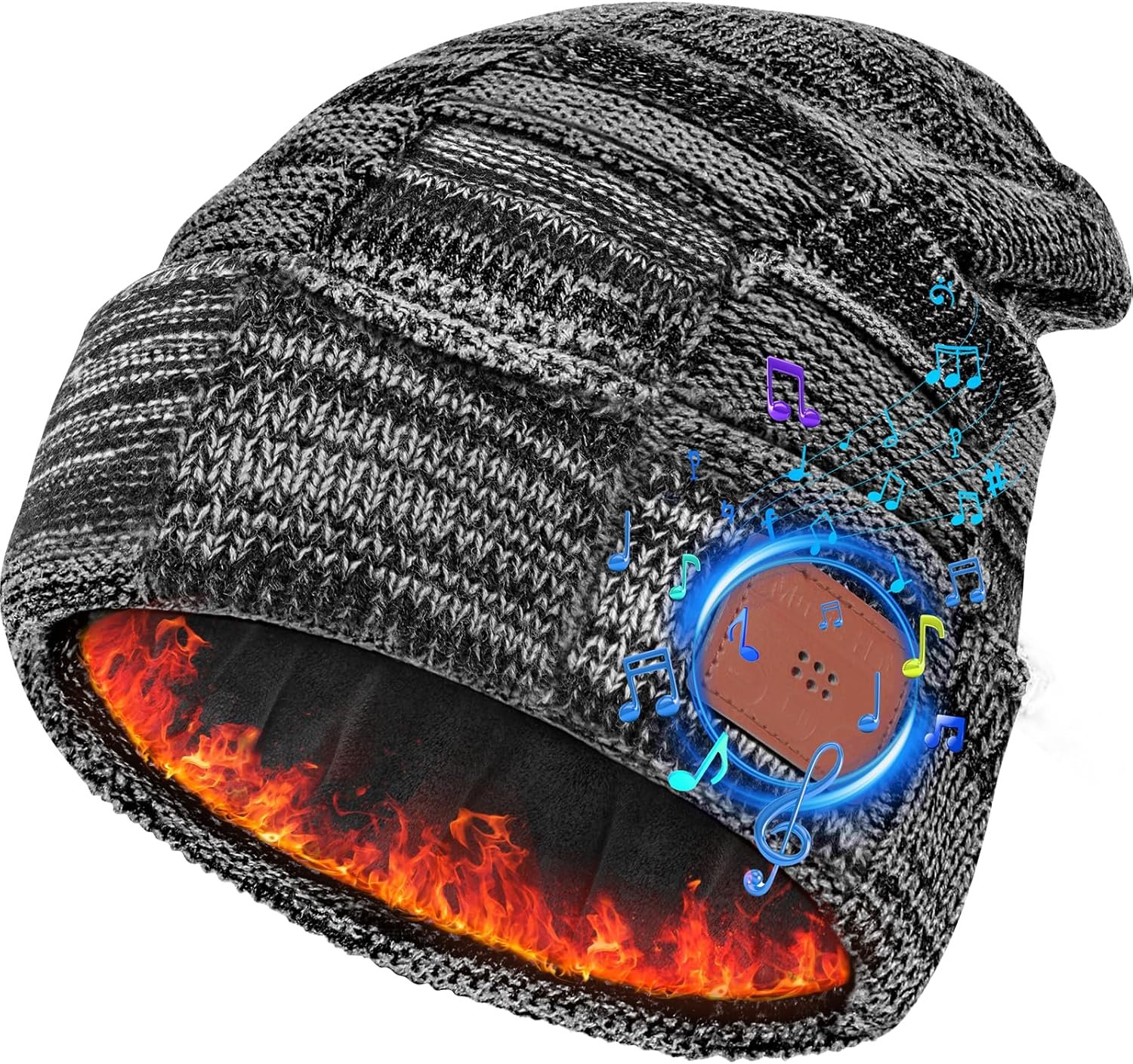 Bosttor Bluetooth Beanie, Unisex Fleece Lined Winter Hat with Headphones,