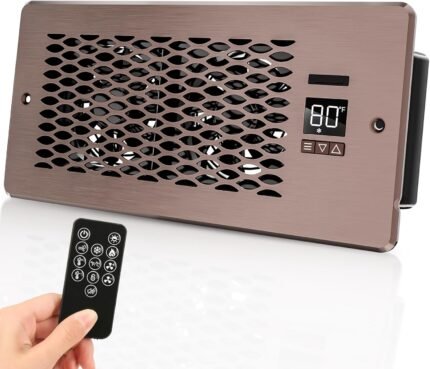 Built-in Register Booster Fan with Cover for Air Heat Vent with Fan,Fits 4"x10" Duct/Ceiling/Floor Vents, Improves AC & Heating/Cooling,Quiet 10-Speed Household/Bedroom Ventilation,smart,Bronze