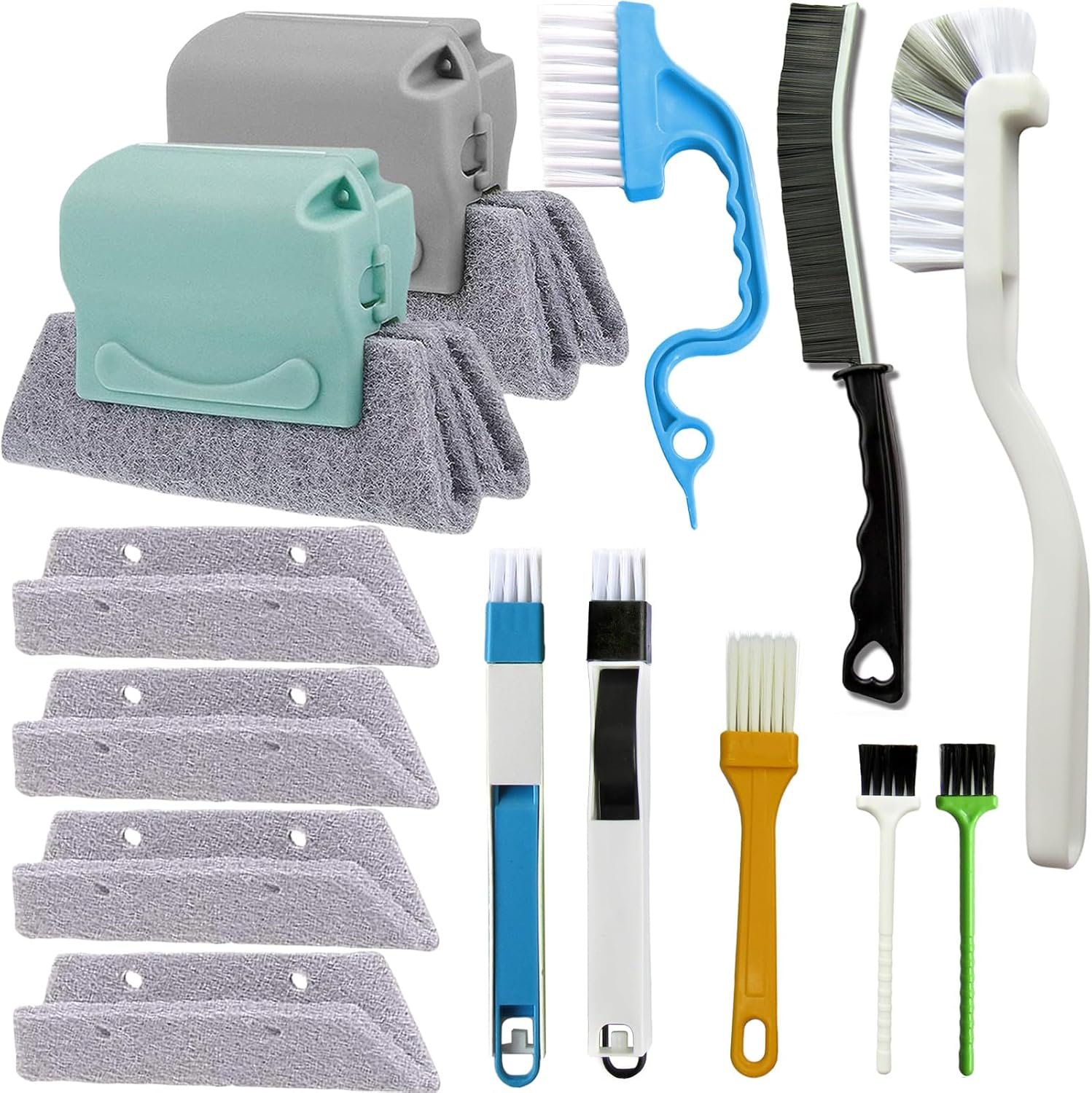 CRAFNEW 14Pcs Window Track Cleaning Tools, Deep Clean Groove Gap
