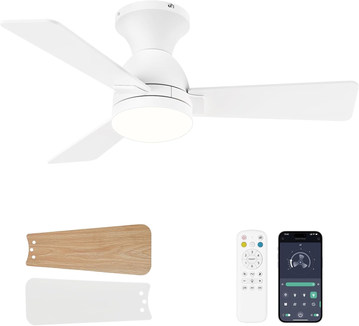 Ceiling Fans with Lights and Remote, 36 Inch Ceiling Fan