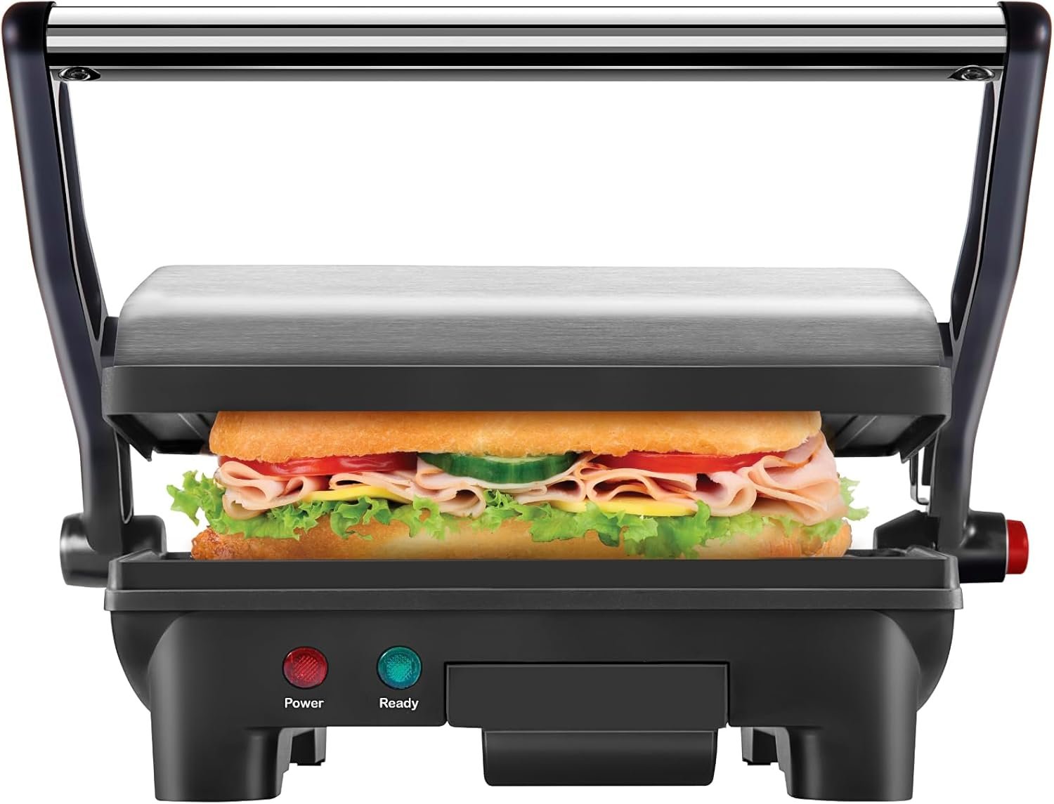 Chefman Electric Panini Press Grill, Compact 2-Slice Sandwich Maker, Non-Stick