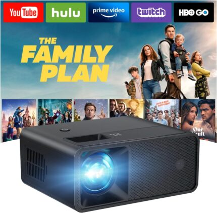 CiBest Mini Projector, Upgraded Full HD 1080P Support Video Projector, Portable Small Movie Projector, Compatible with iOS/Android/Windows/TV Stick/Box/USB/HDMI