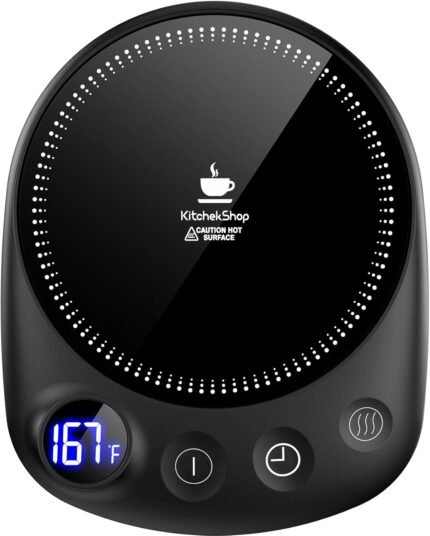 Coffee Mug Warmer - Fastest Heating & Highest Temperature, Coffee Cup Warmer for Desk Auto Shut Off, 4 Temp Settings & 1-12H Timer, Smart Electric Beverage Warmer for Coffee, Tea (Black)