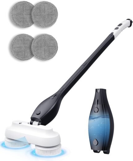 Cordless Electric Spin Mop with Spray, 800ml Water Tank & 4000mAh Battery, Adjustable Handle Electric Floor Cleaner for Hardwood, Tile, Laminate Floors & Pet Hair Cleaning