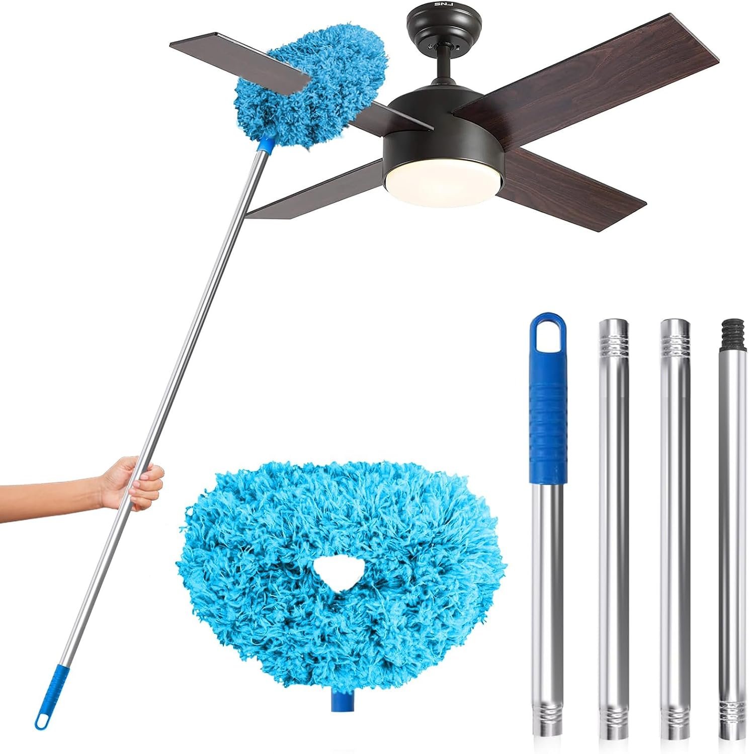 DRQ Ceiling Fan Cleaner Duster, Reusable Microfiber Duster with Extension