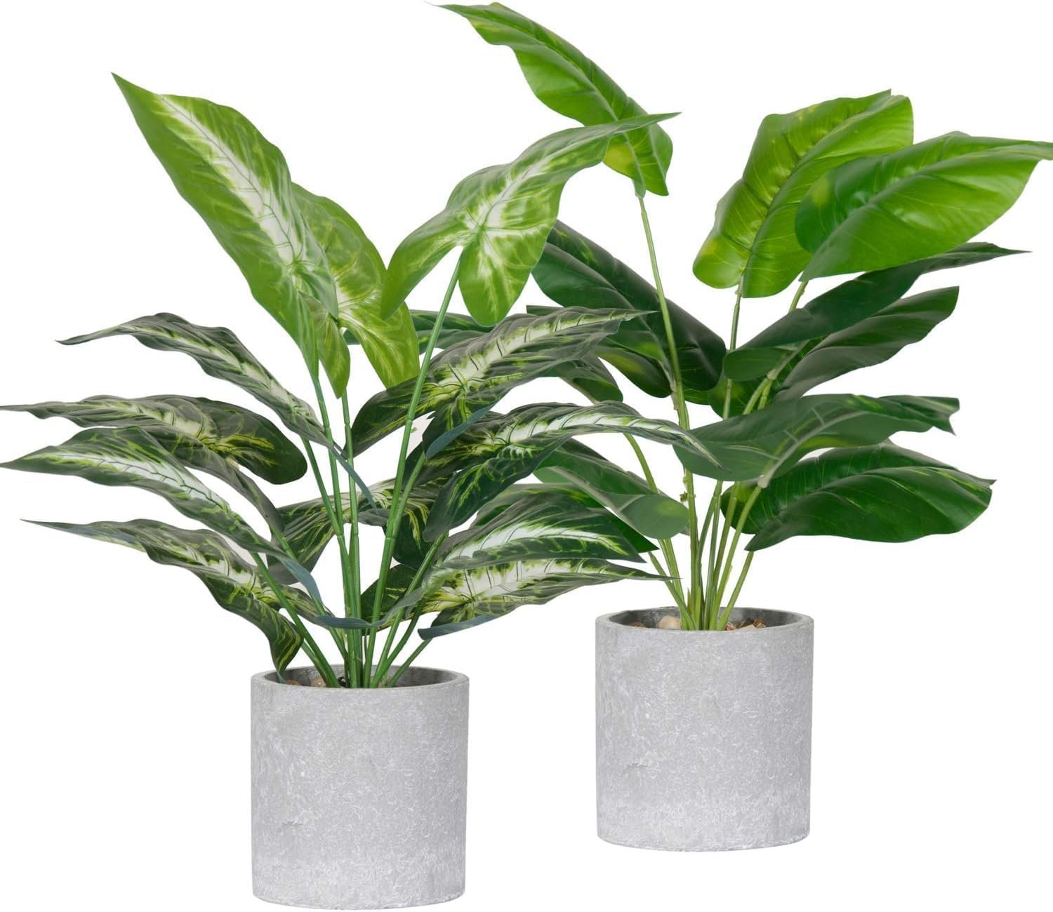 Der Rose 2 Pack Fake Plants Artificial Tropical Faux Plants