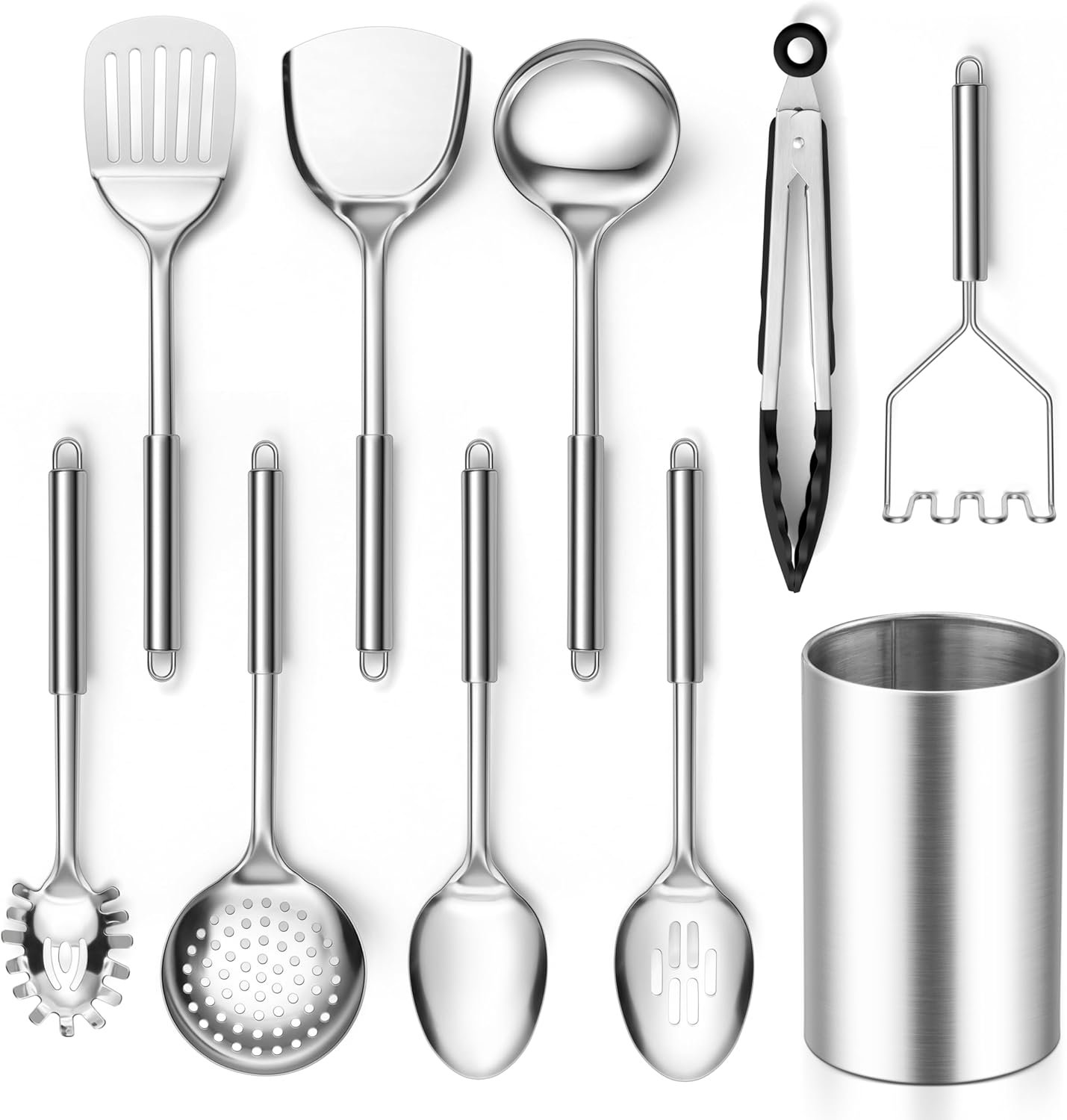 E-far Cooking Utensils Set, 10-Piece Stainless Steel Kitchen Utensils with