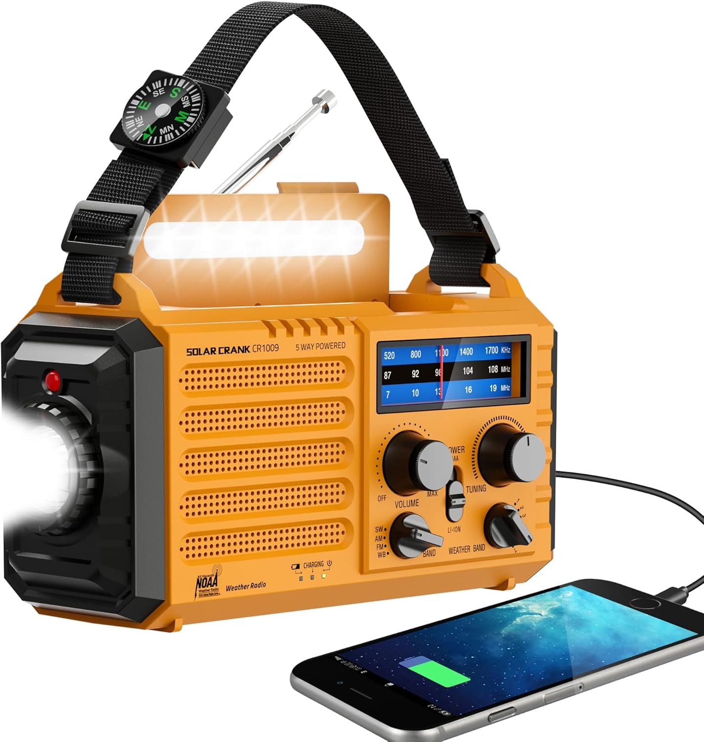 Eoxsmile Emergency Radio with NOAA Weather Alert, 5000mAh Solar Hand