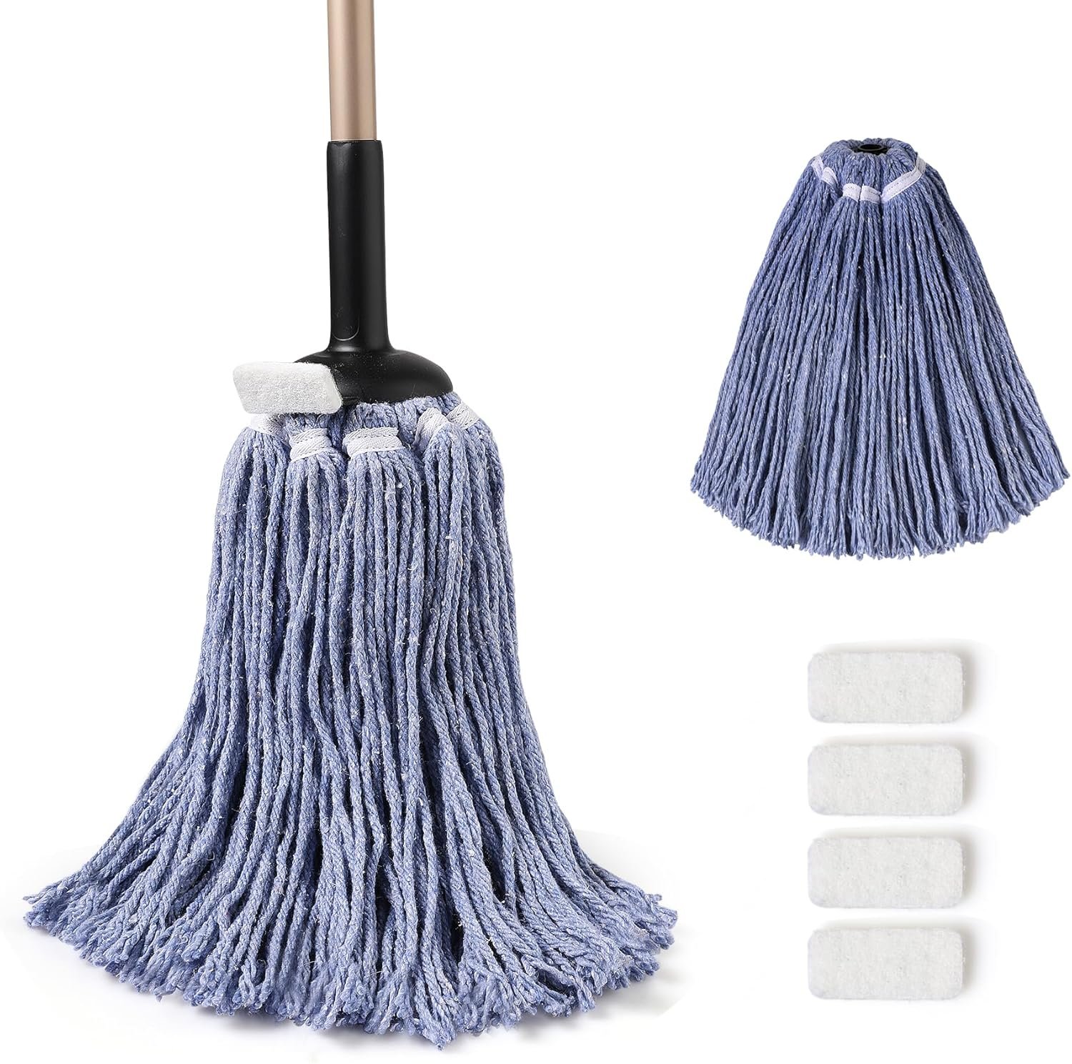 Eyliden Heavy Duty Floor Mop, Non-Touch Replacement, 2 Reusable Cotton