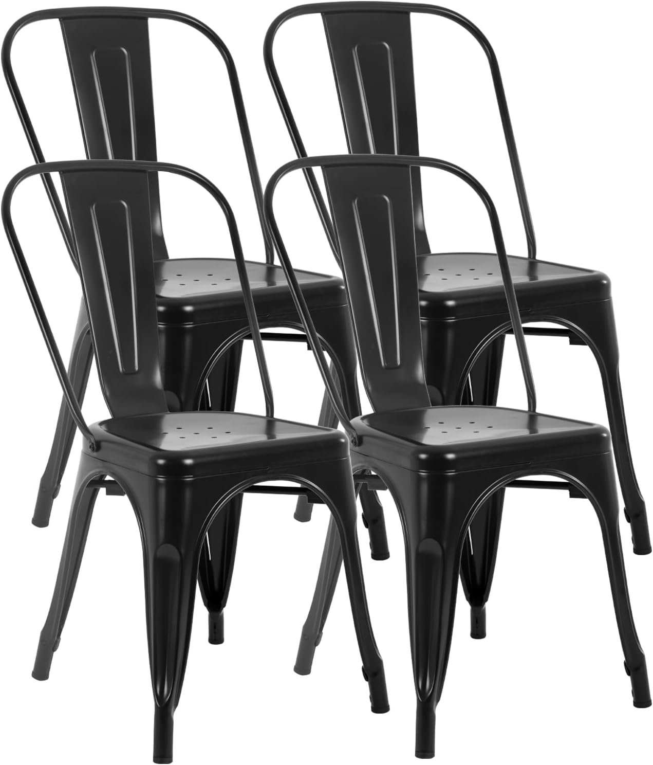 FDW | Metal Dining Chairs | Set of 4 |