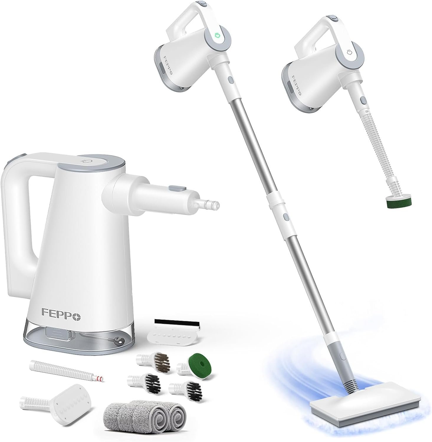 FEPPO Steam Mop & Detachable Handheld Steam Cleaner for Home