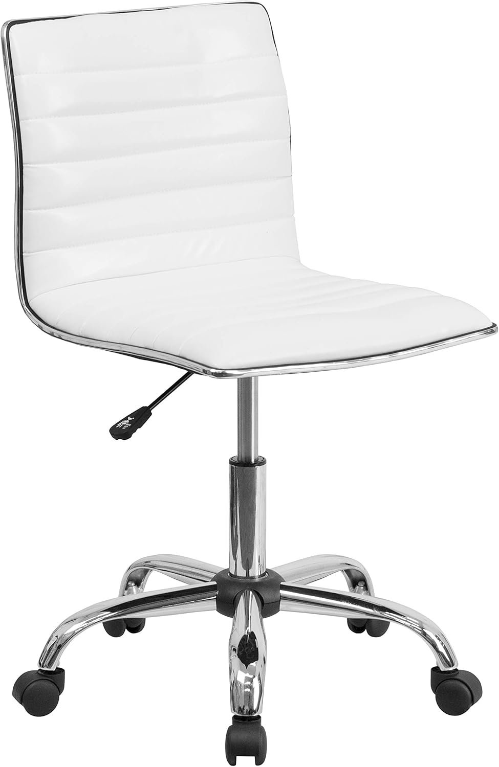 Flash Furniture Alan Low-Back Ribbed Upholstered Vinyl Swivel Desk Chair