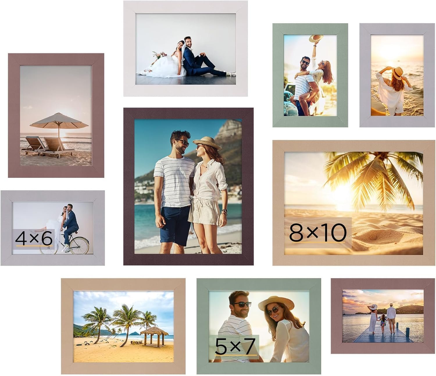 Funtopia Picture Frames, 10 Pack Picture Frames Collage Wall Decor,
