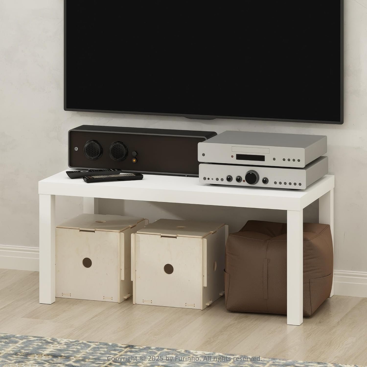 Furinno Simplistic TV Stand, Modern Entertainment Center, Triple Thick TV