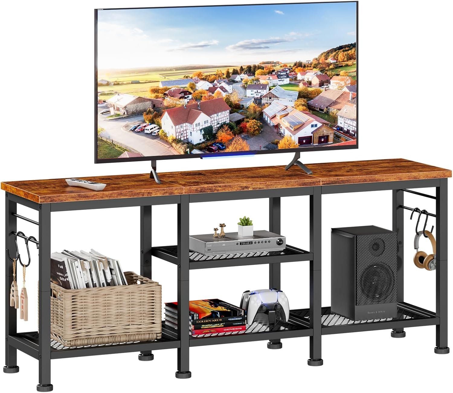 Furologee TV Stand for TVs up to 55 Inch, Entertainment