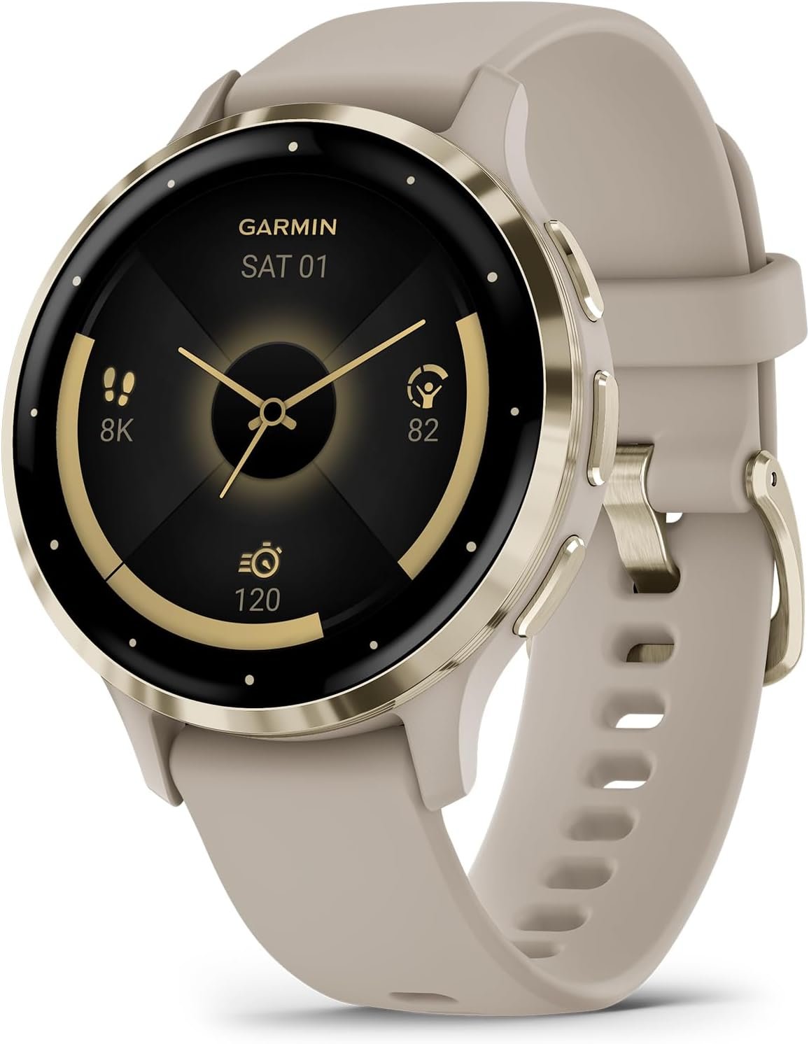 Garmin Venu 3S Soft Gold Stainless Steel Bezel 1.2-Inch AMOLED