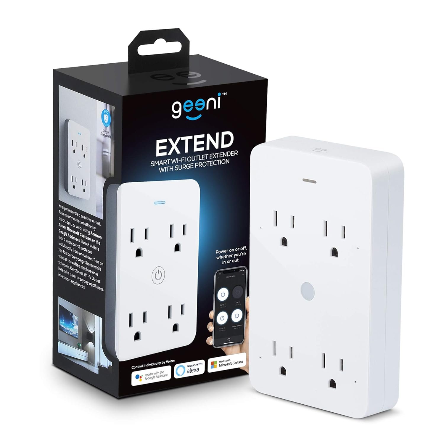 Geeni Smart Wi-Fi 4 Outlet Plug with Surge Protection -