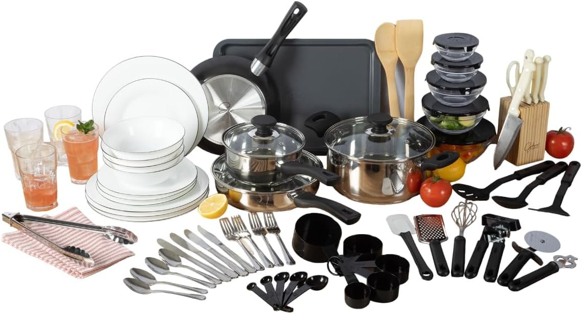 Gibson Home 74 Piece Kitchen in a Box Pots and