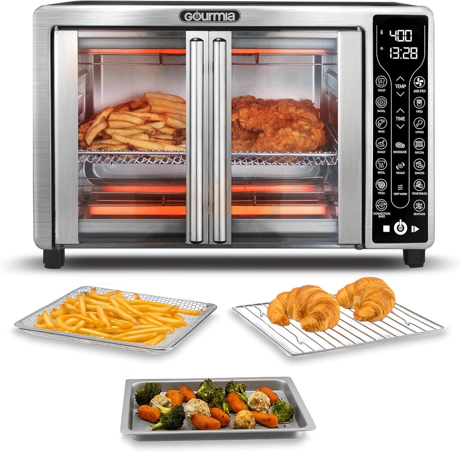 Gourmia French Door Air Fryer – 25 Qt Large Capacity