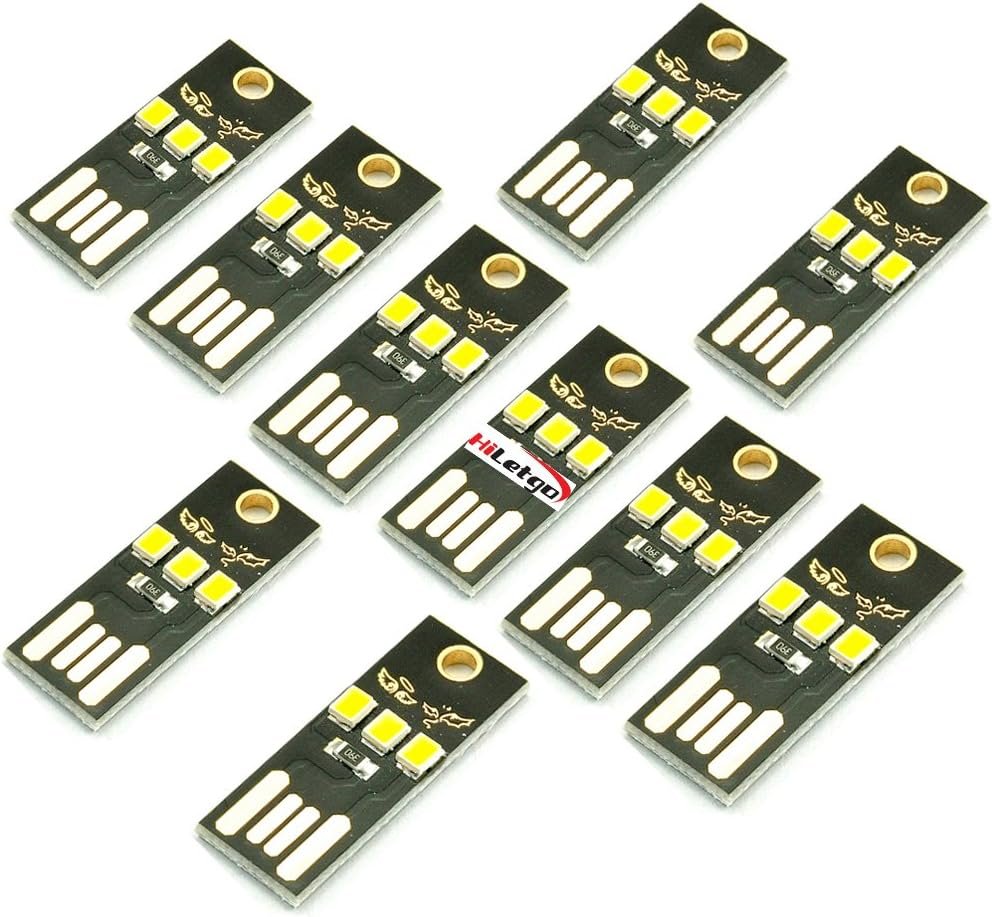 HiLetgo 10PCS Super Mini USB Light Ultra Slim USB Light
