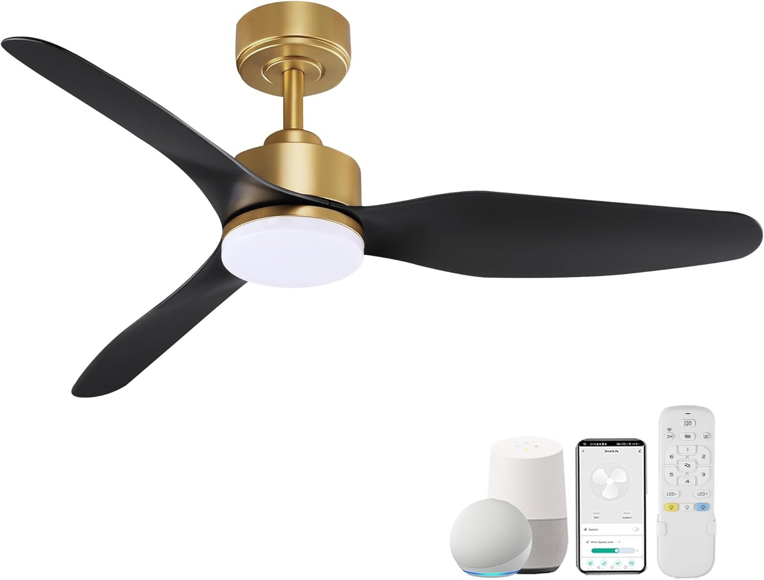 Hoenofly 48 Inch Smart Ceiling Fans with LED Lights Remote,Quiet