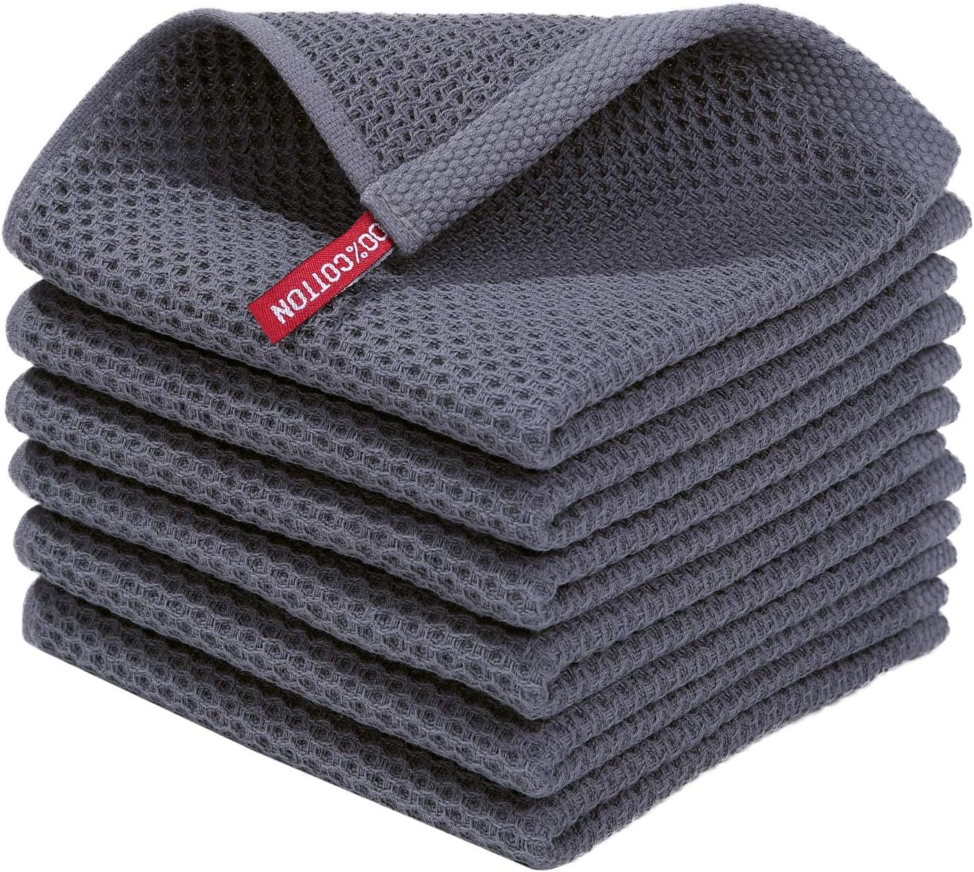 Homaxy 100% Cotton Waffle Weave Kitchen Dish Cloths, Ultra Soft