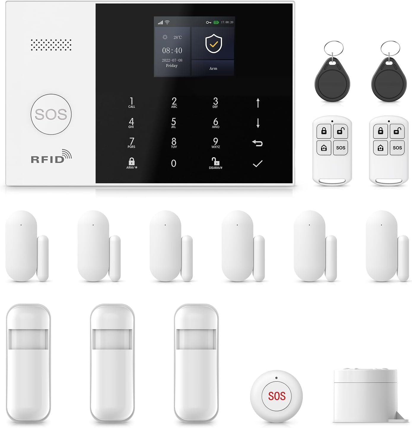 Home Alarm System Wireless,16Pcs WiFi+4G with Phone App & Remote