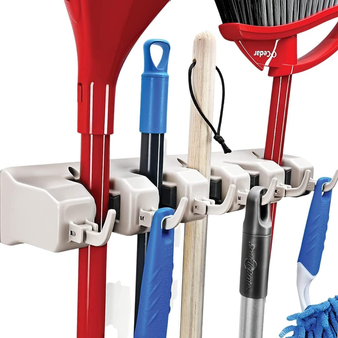Home It Mop And Broom Holder Wall Mount - Garage