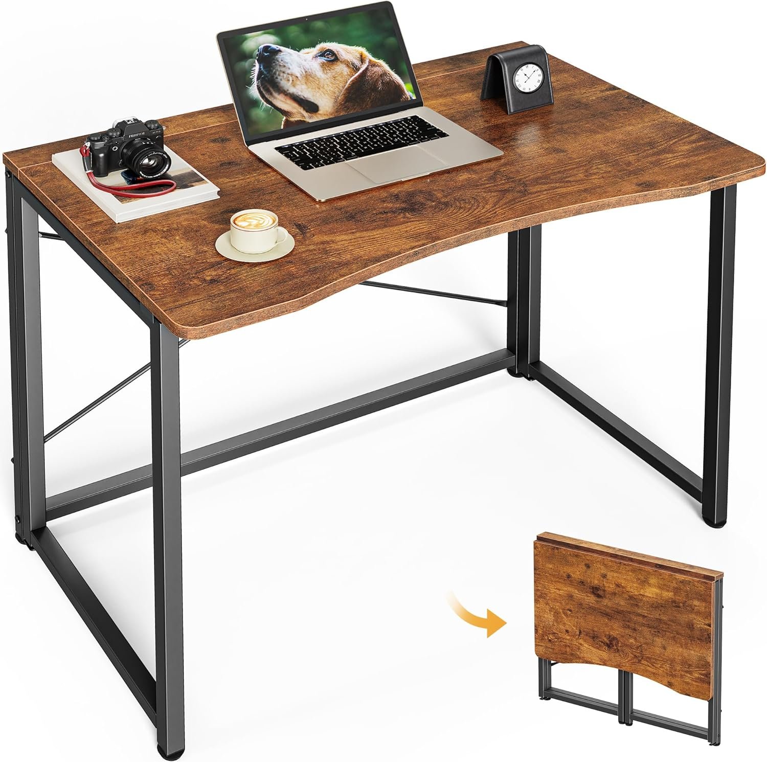 Huuger Folding Desk for Small Spaces, 31.5 Inch Foldable Computer