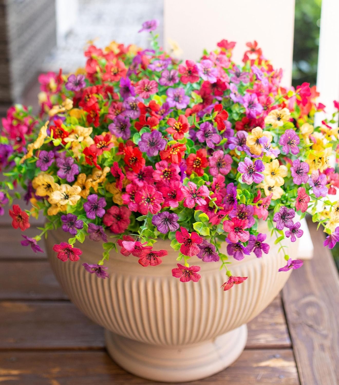 HyeFlora Artificial Flowers for Outdoor Indoor Garden Home Decoration, Faux