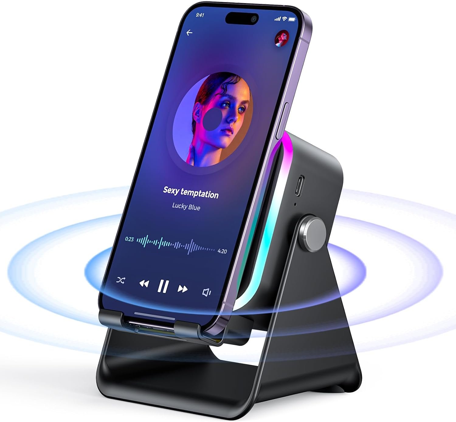 Induction Speaker with Phone Stand 5 in 1 Wireless Induction