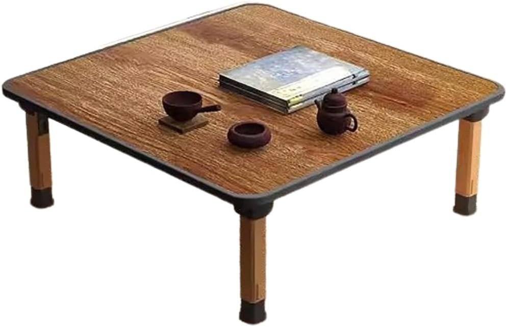 Japanese Wooden Folding Tea Coffee Tables, Square Floor Adjustable Low
