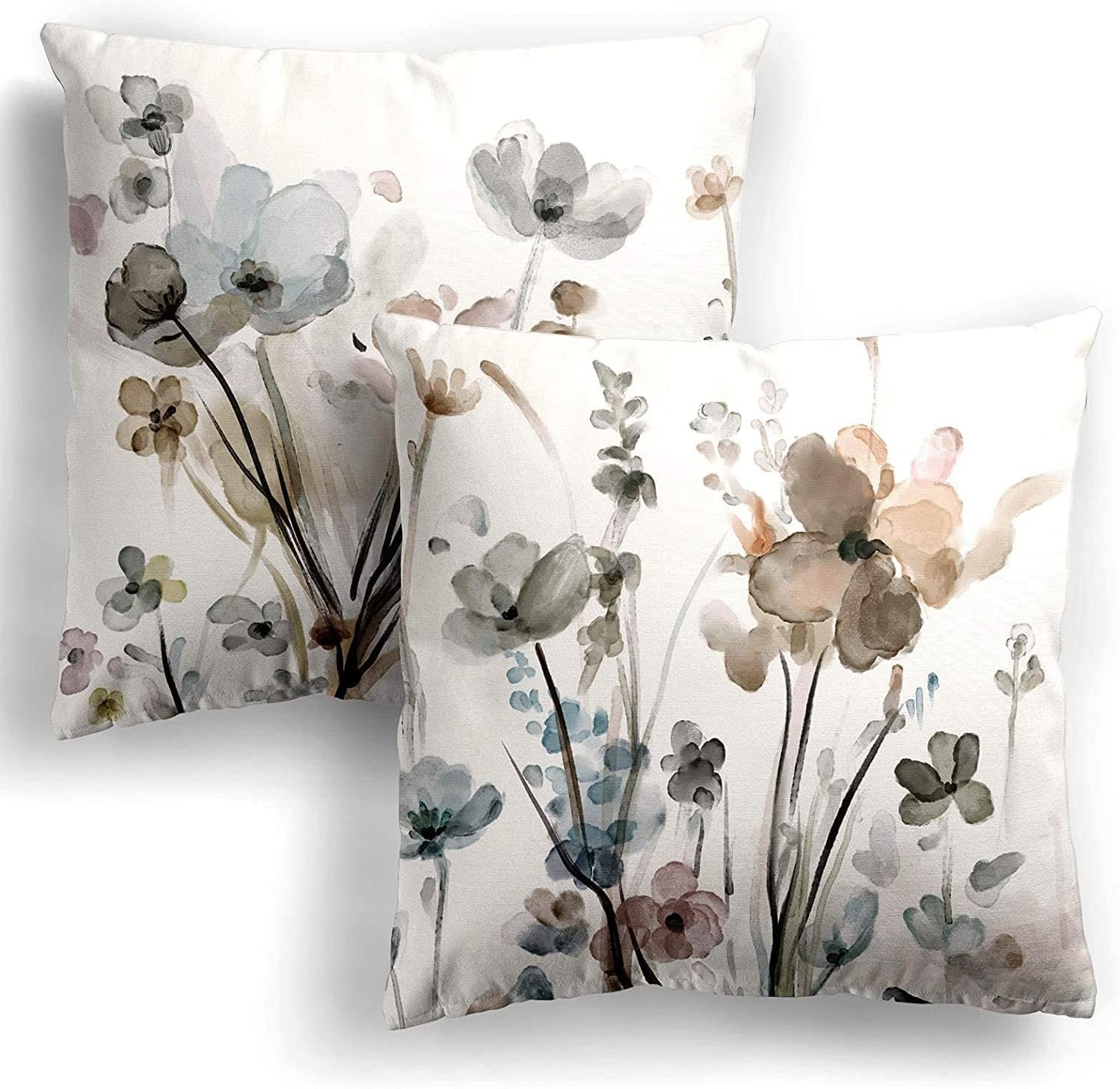 KKVEE Flower Throw Pillow Covers 18x18 Set of 2, Flowers