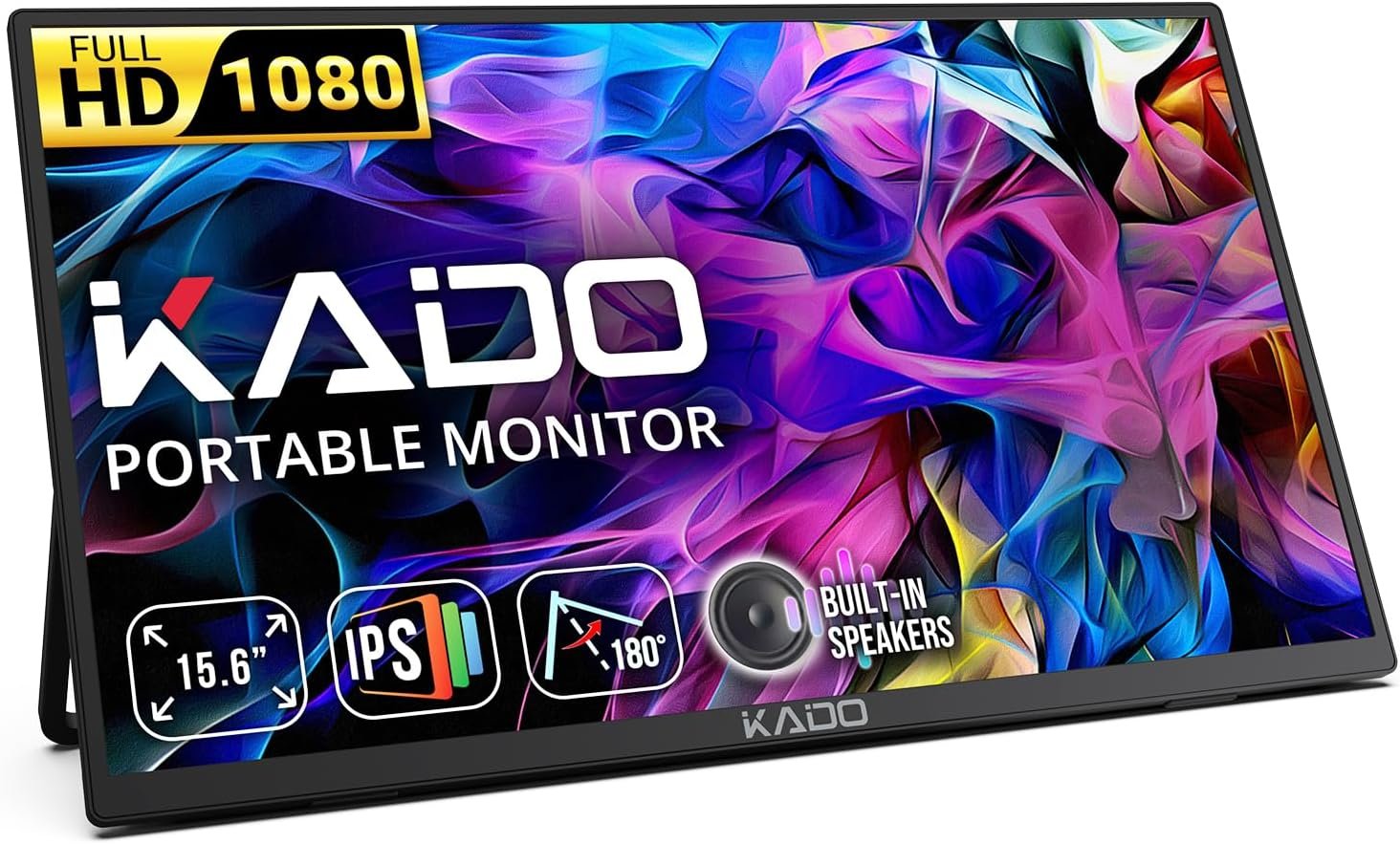 Kado 75Hz Portable Monitor 15.6-Inch FHD 1080p, 45W Reverse Charging