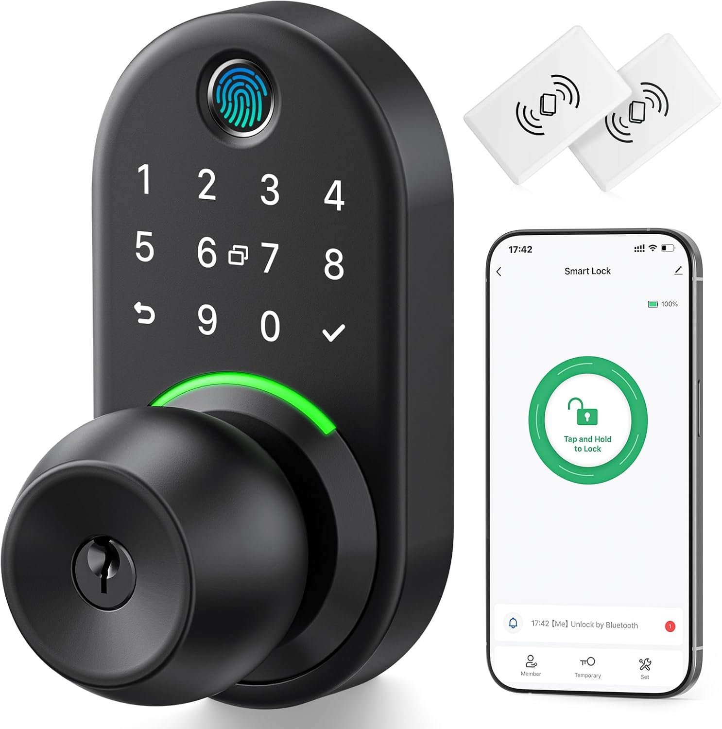 Keypad Smart Door Lock with Knob, Yamiry Keyless Entry Digital