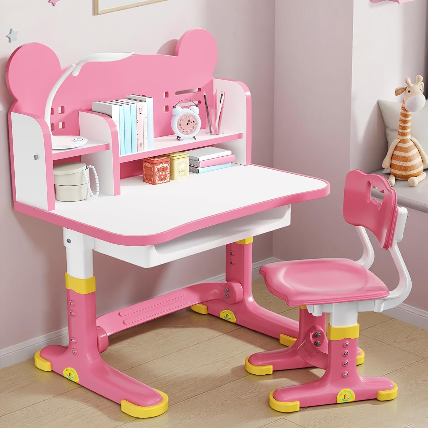 Kids Desk and Chair Set, Height Adjustable Child's School Study